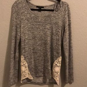 Gray sweater with Lace sides
